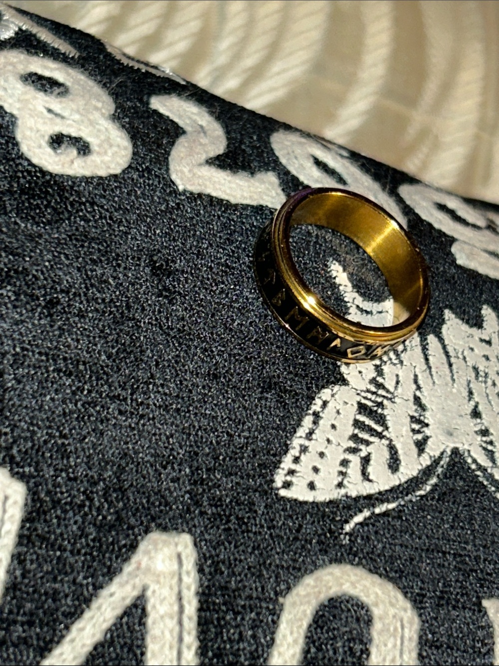 Gold and Black Rune Spinner Ring - Picture 4 of 4